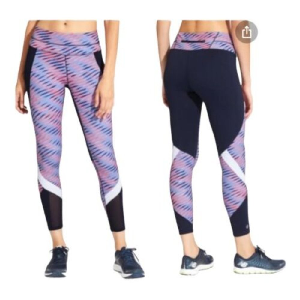 Athleta Striped Mesh Sonar Electra Legging